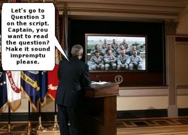 Bush Holds Impromptu Teleconference With Soldiers In Tikrit