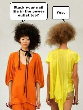 Two European Models Slightly Electrocuted