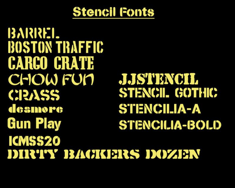 Here's a Zip file With 13 Stencil Fonts To install the Fonts Unzip and 