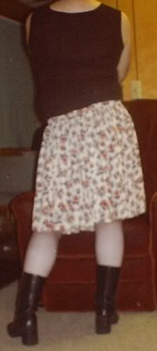 Floral Pattern Skirt - Rear