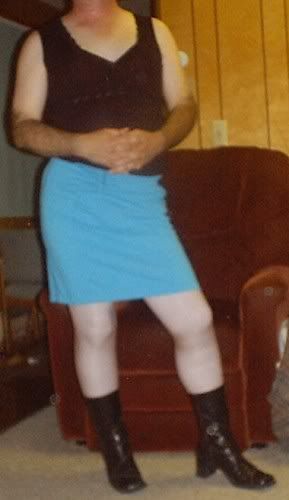Blue Hip Hugger Skirt - HM Abernathy - Front