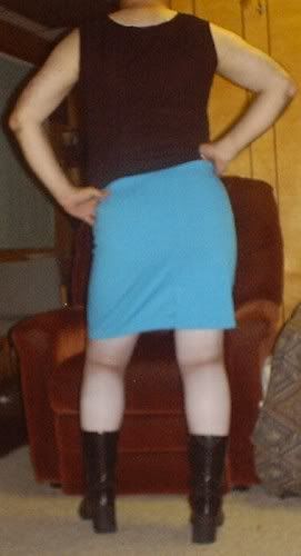Blue Hip Hugger Skirt - HM Abernathy - Rear