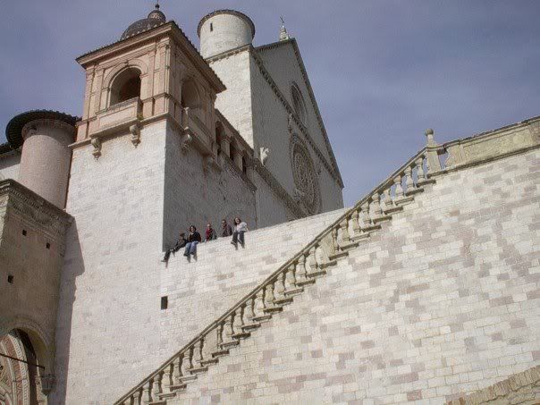 us on a ledge in Assisi