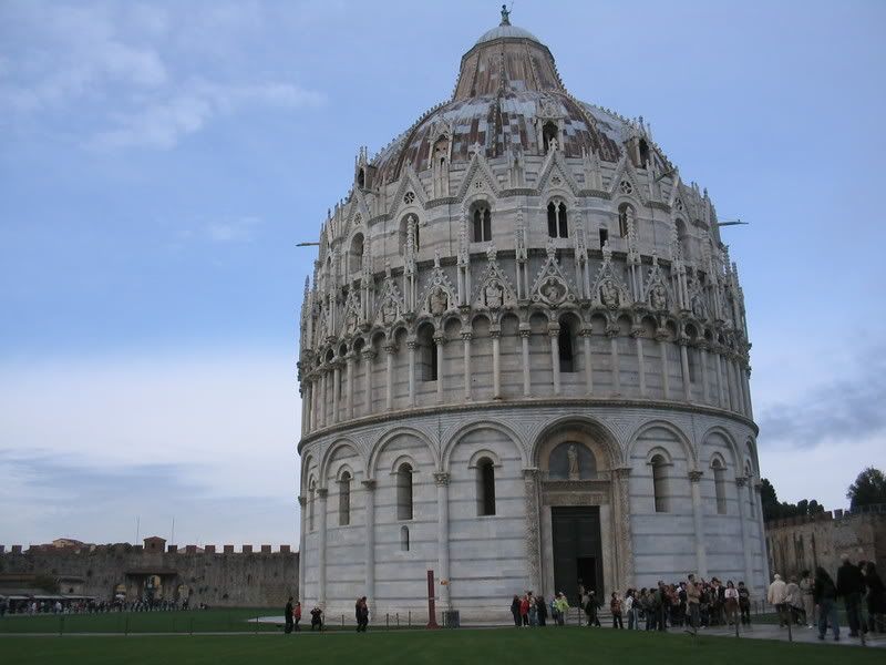 the baptistery in Pisa