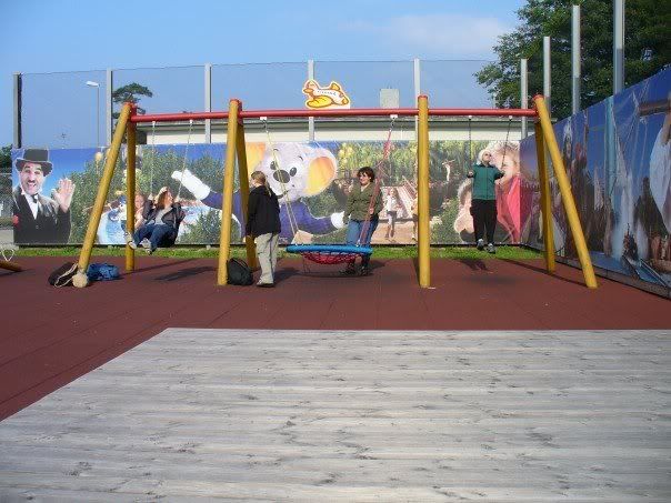 swinging at the airport