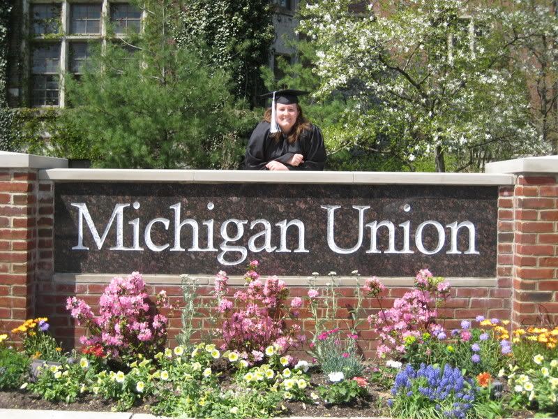 Sarah after graduating from the University of Michigan