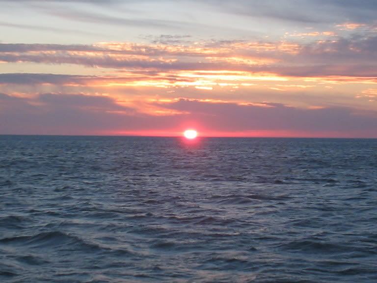 sunset over lake Michigan