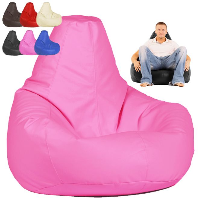 HIGH BACK Bean Bags Bag GAMING POD CHAIR beanbag Faux Leather Gamer