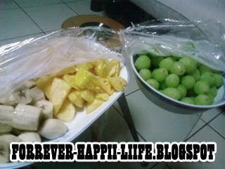 Grapes, Pineapple, Banana