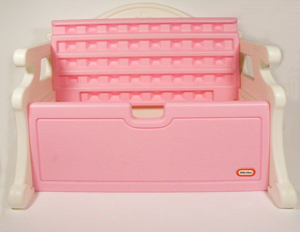 pink toy box bench