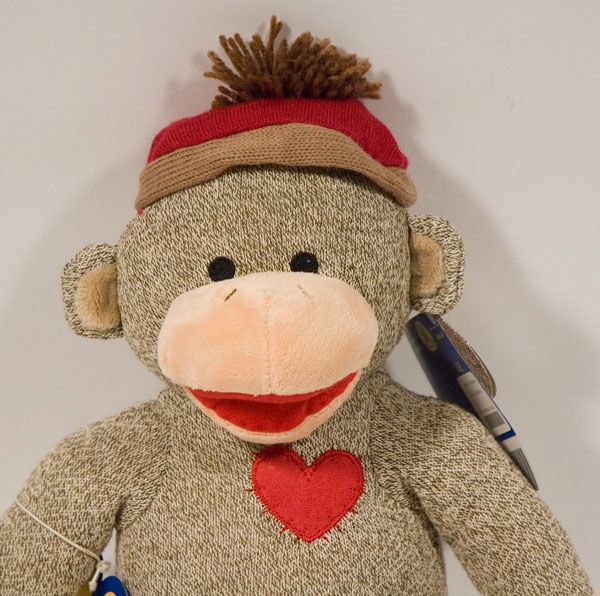 sock monkey teddy bear