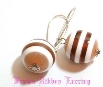 Brown Ribbon Earring