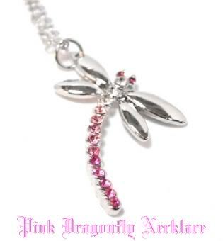 Pink Dragonfly Necklace