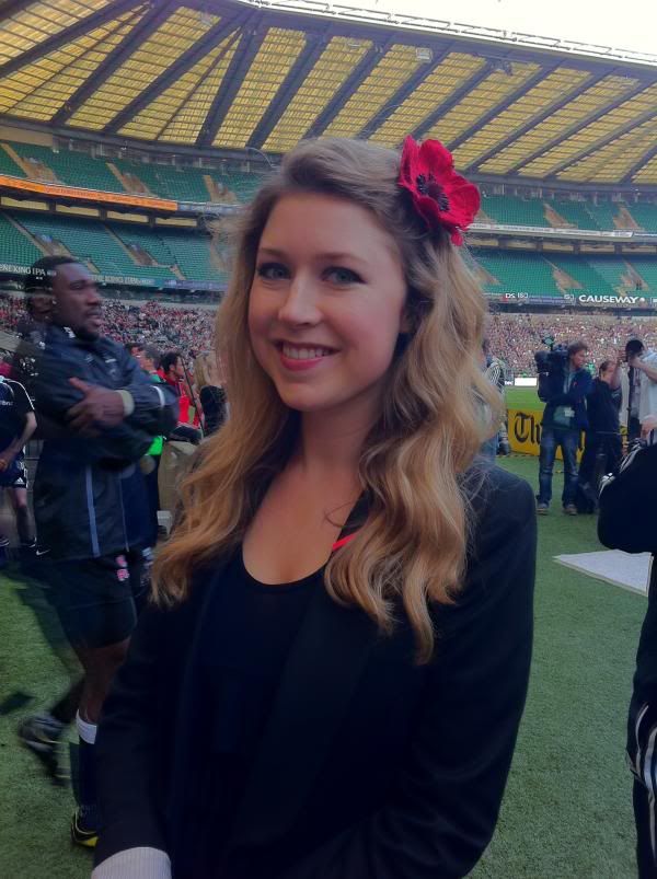 Hayley during pre-match festivities