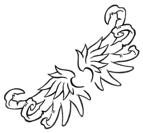 drawings of angel wings