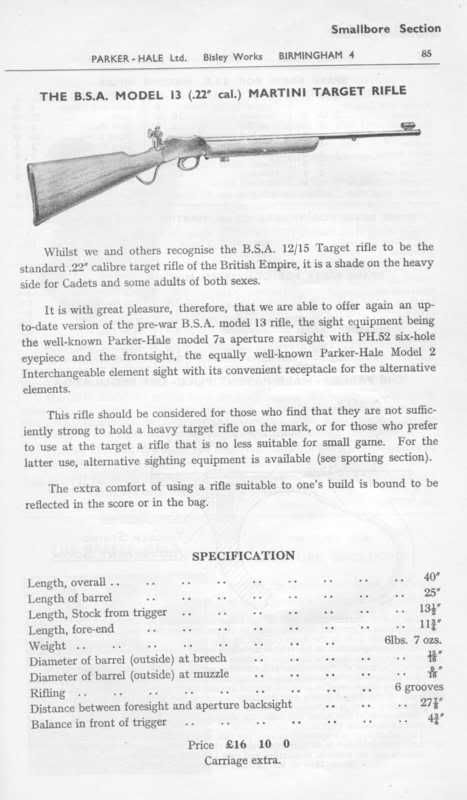 Parker Hale PH7A Sight Equivalent - for BSA Martini actioned target rifles