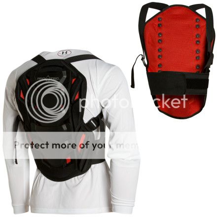 PROTEC IPS Back Pad Snowboard Spine Protection / Guard   Black/Red 