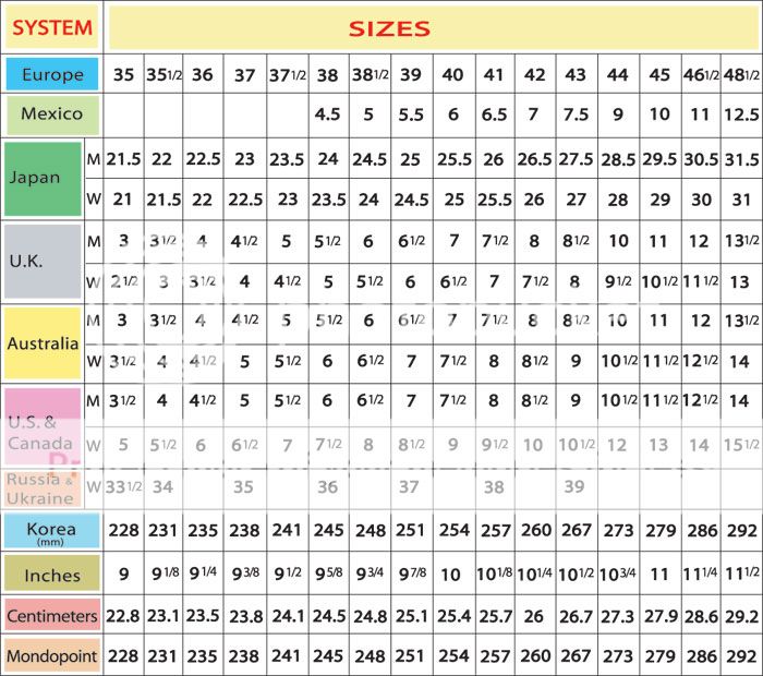 美国袜子尺码对照表图片