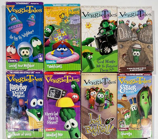 VEGGIE TALES VHS LOT 6 BIBLE LESSONS SELF ESTEEM VBS CHRISTIAN CHURCH ...