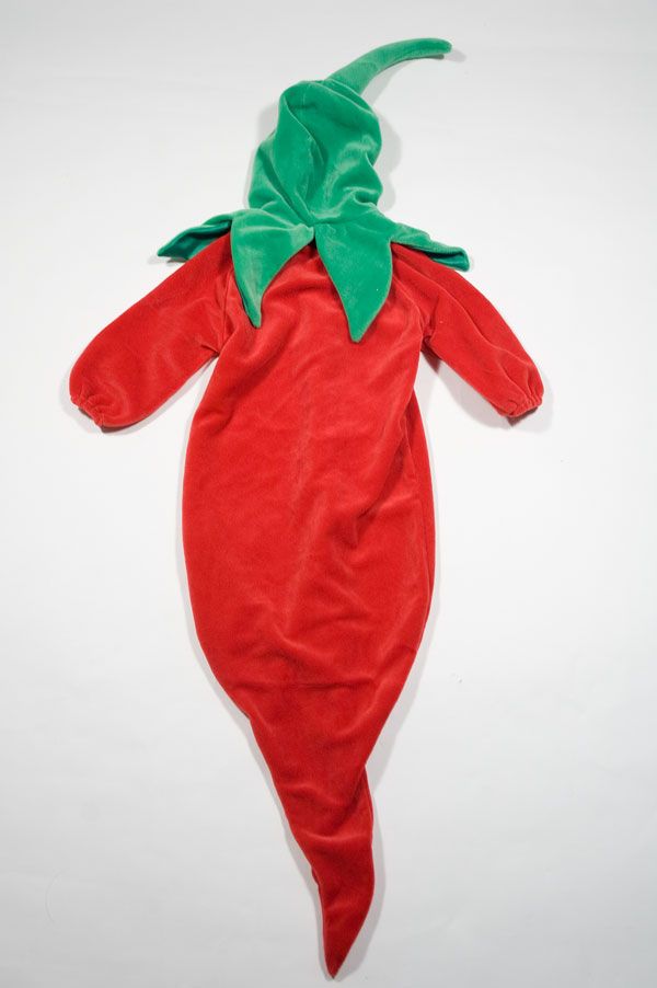 INFANT BABY RED CHILI PEPPER COZY HALLOWEEN COSTUME 1 PC BUNTING 