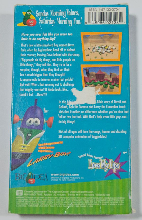 VEGGIE TALES VHS LOT OF 6 BIBLE LESSONS SELF ESTEEM VBS CHRISTIAN ...