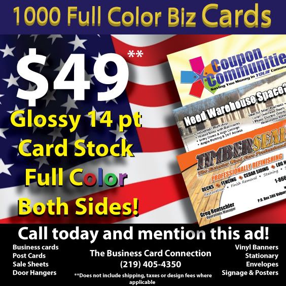 1000 Full Color Business Cards! $49.00 delivered 