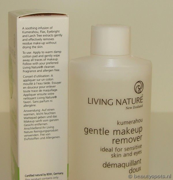 Living Nature gentle makeup remover