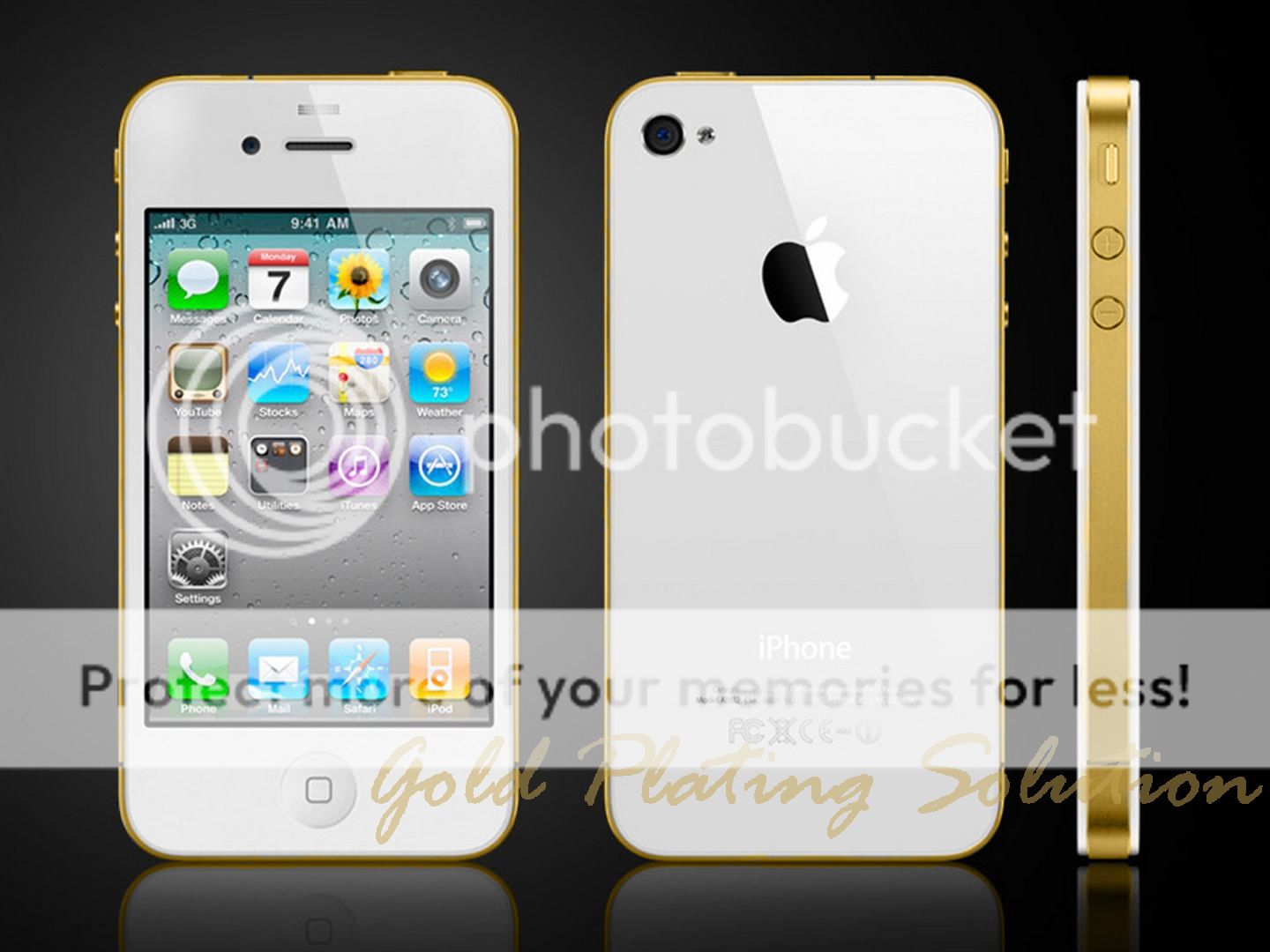 NEW iPhone 4 WHITE 8GB 24ct Gold Plated 24k  FACTORY UNLOCKED 