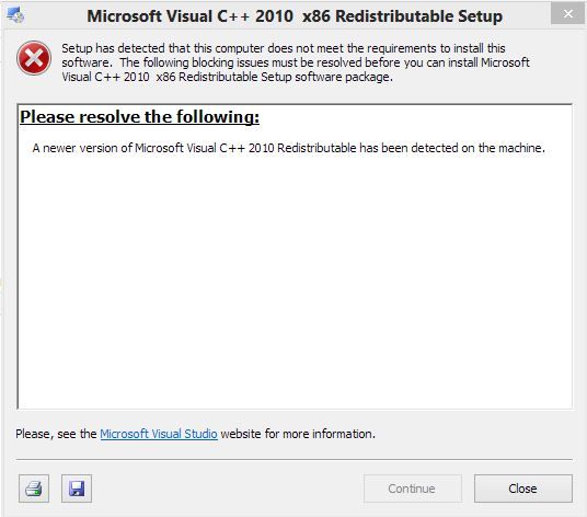 Скрипт установки microsoft vc redistributable